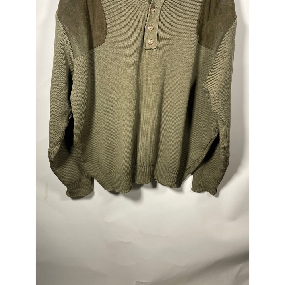 Vintage Filson Henley Guide Sweater Mens L Olive Green 100% Virgin Wool USA Made - Picture 3 of 10